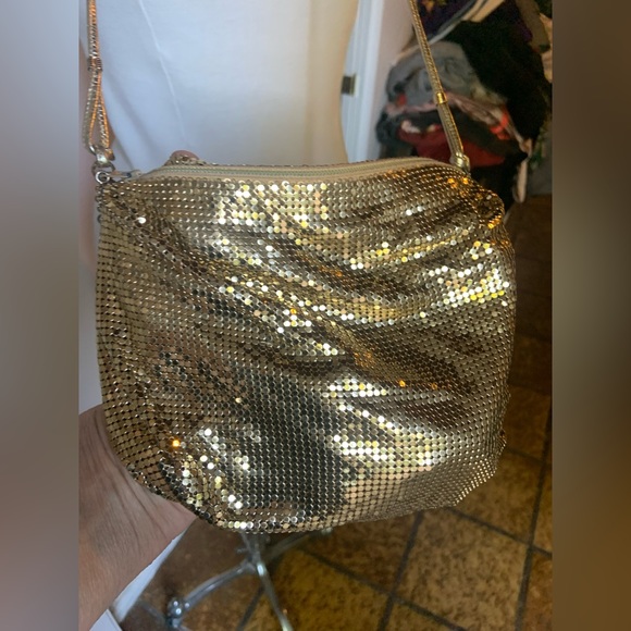 Whiting and Davis gold mesh crossbody - Picture 5 of 12